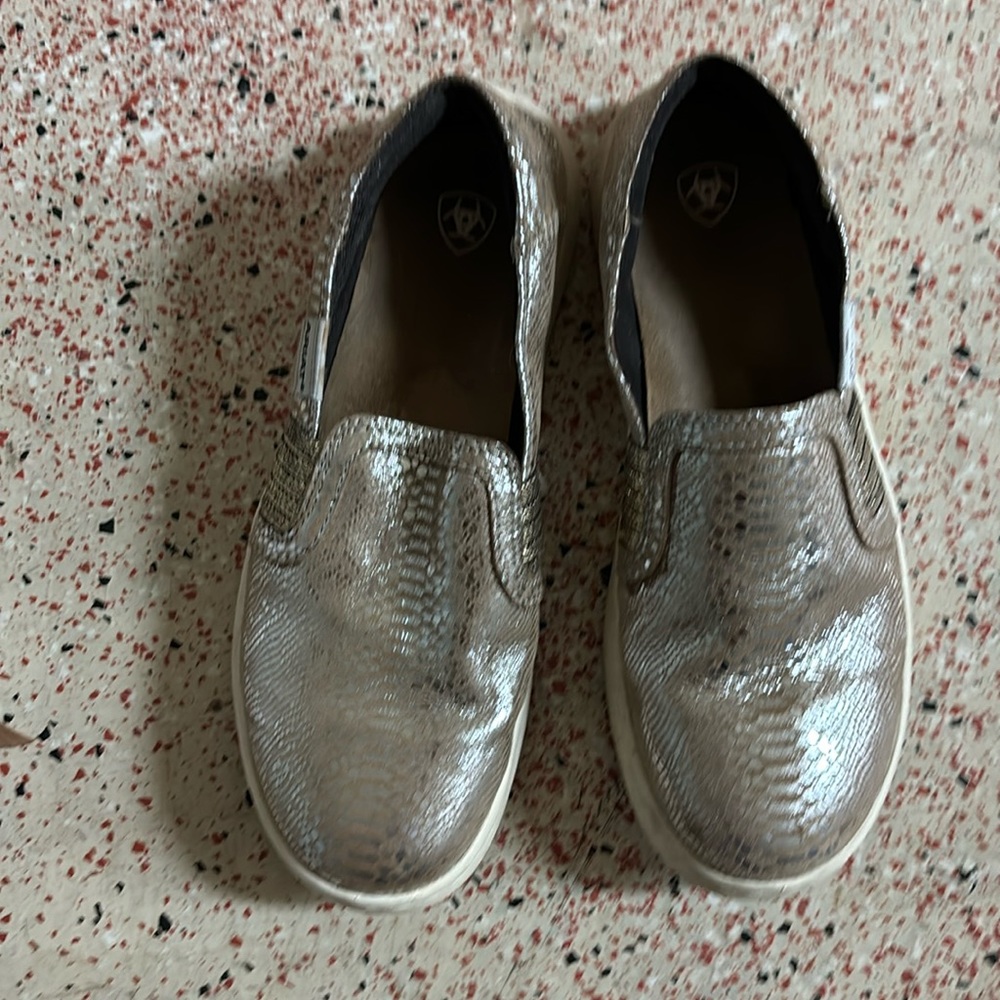 Ariat metallic gold tennis shoes